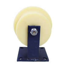 9 inch flat plate rigid nylon single side track casters